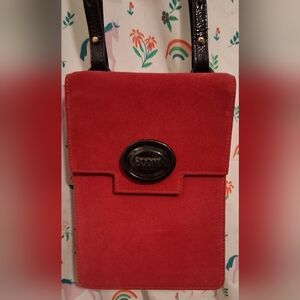 EUC Bodhi Magenta Suede & Black Patent Casual Everyday Prep Crossbody Purse Bag